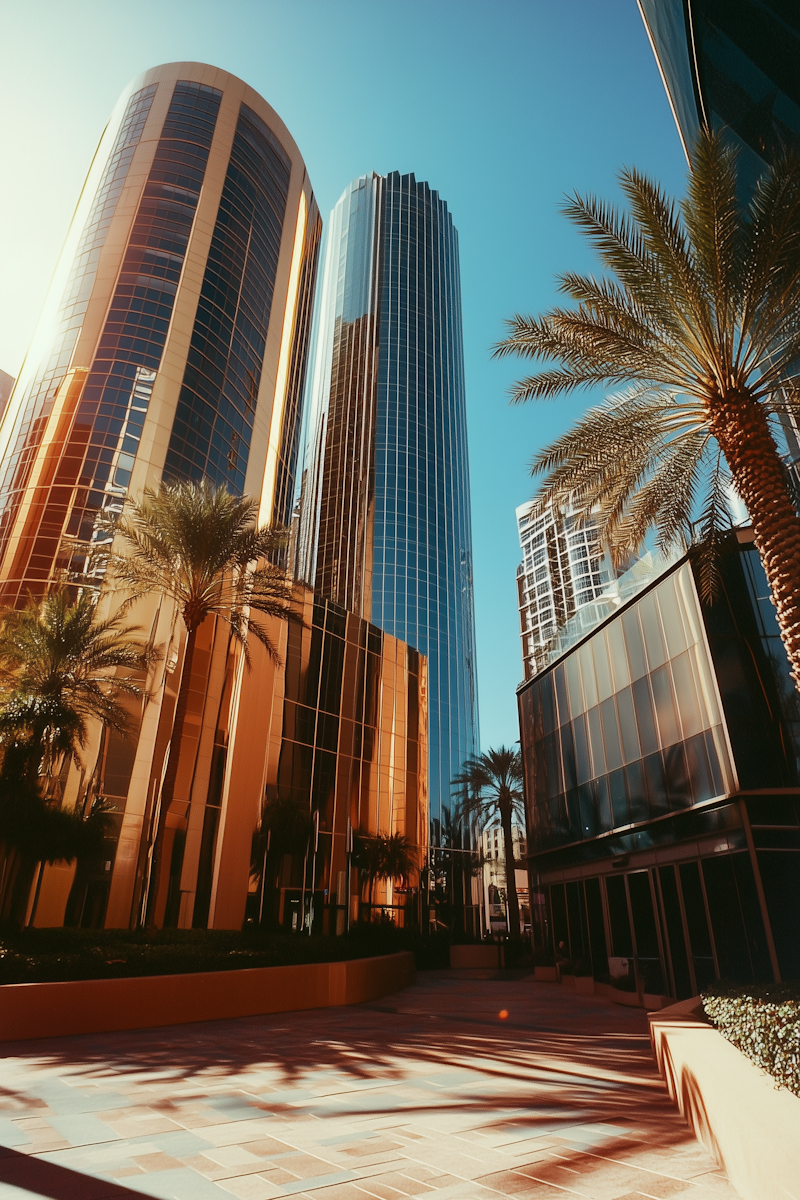 modern urban landscape with skyscrapers